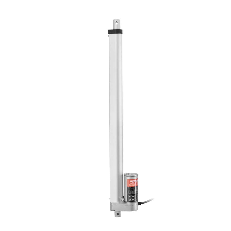 VEVOR lineārais aktuators 12 V, gājiens 45,7 cm, slodze līdz 149,7 kg/1500 N, ātrums 5 mm/s, IP54 aizsardzība