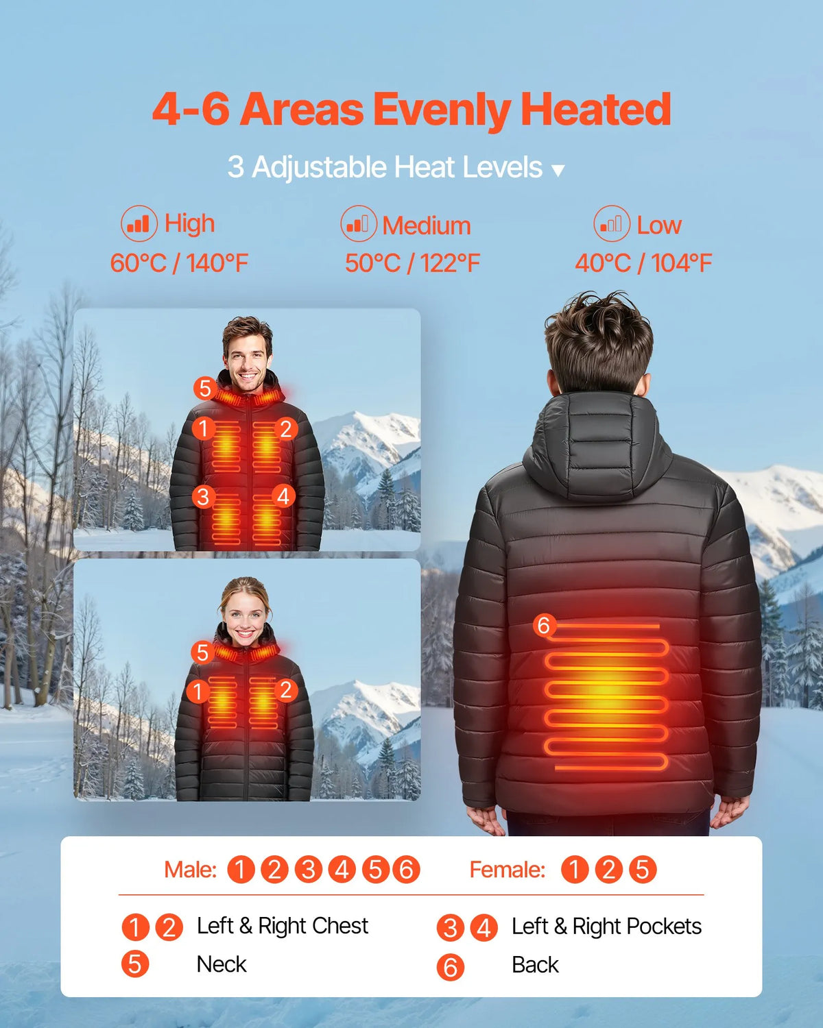 VEVOR soojendatav softshell-jakk naistele, 7,4 V aku, 4 soojendusala, tuulekindel, must, suurus L