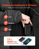 XL_VEVOR vīriešu apsildāmā jaka ar 7.4 V akumulatoru, viegls vēja necaurlaidīgs softshell mētelis ar 6 apsildes zonām un 3 siltuma režīmiem, melna