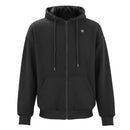 S_VEVOR apsildāms jakas tipa sporta džemperis ar kapuci vīriešiem un sievietēm, unisex pilna garuma rāvējslēdzējs, 7,4 V 16 000 mAh barošanas bloks, 5 apsildes zonas, 3 temperatūras līmeņi, 4–8 h siltums, ziemas āra aktivitātēm, melns