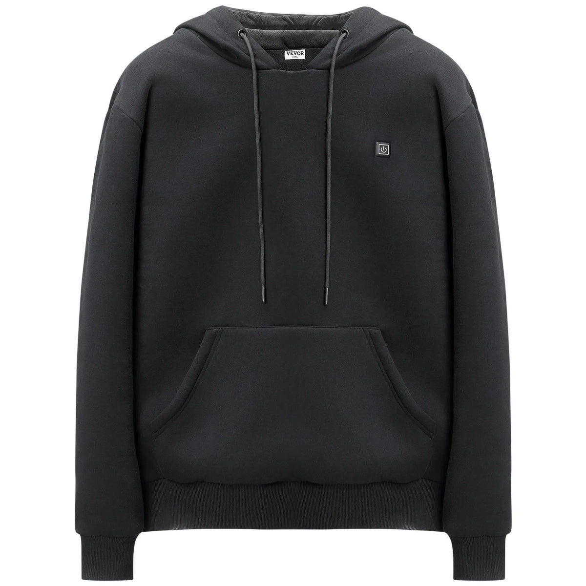 VEVOR Heated Hoodie with 7.4V Battery, 5 Heating Zones, Fishing and Camping, Unisex, Black, Size XXL