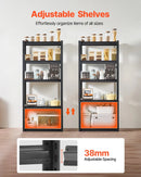 Uzglabāšanas plaukti 5 līmeņi, 406 × 813 × 1829 mm, garāžas metāla plauktu sistēma