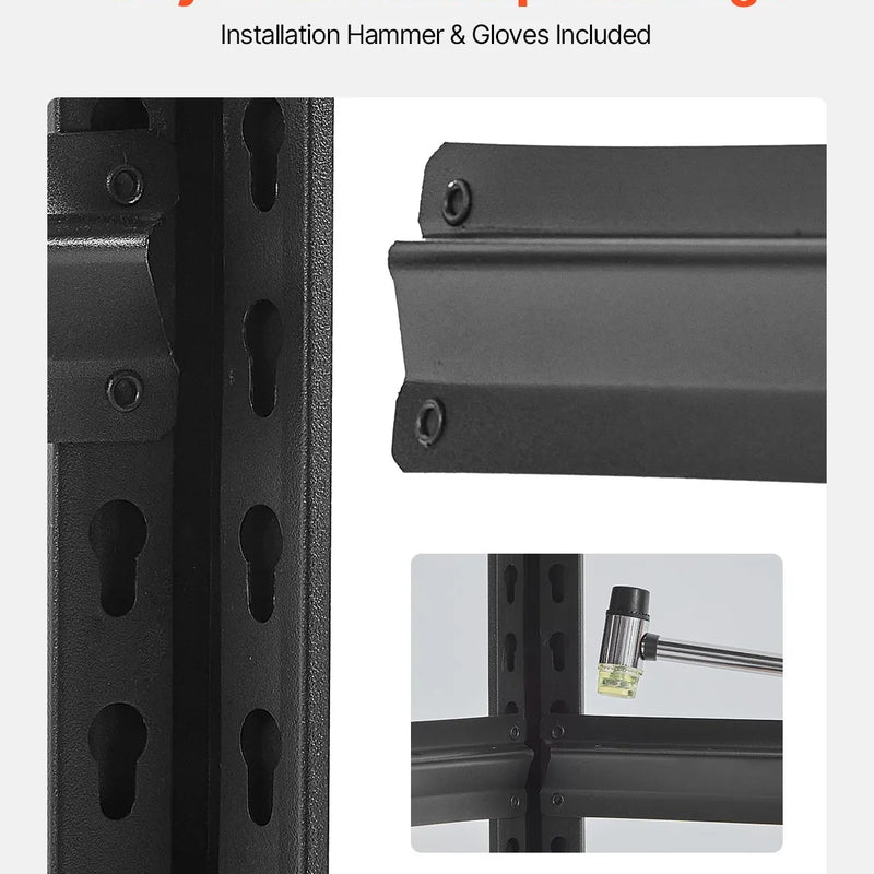 Uzglabāšanas plaukti 5 līmeņi, 406 × 813 × 1829 mm, garāžas metāla plauktu sistēma