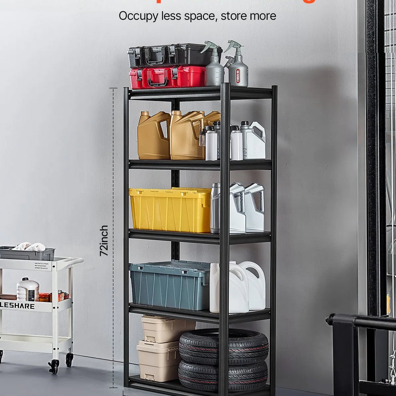 Uzglabāšanas plaukts, 5 līmeņu, 46 × 81 × 183 cm, metāla