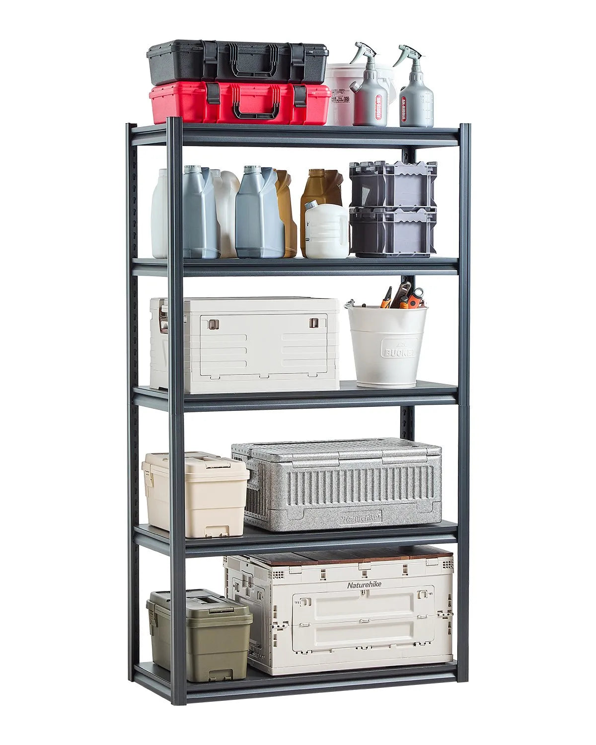 Storage shelf, 5-tier, 46 × 102 × 183 cm, metal