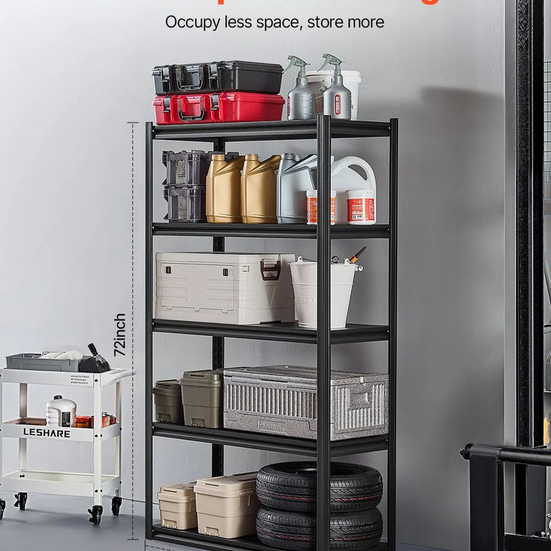 Uzglabāšanas plaukts, 5 līmeņu, 46 × 102 × 183 cm, metāla