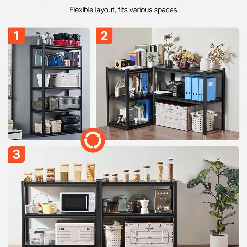 Uzglabāšanas plaukts, 5 līmeņu, 46 × 102 × 183 cm, metāla