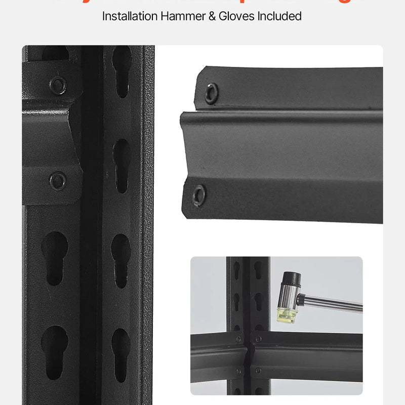 Uzglabāšanas plaukts, 5 līmeņu, 46 × 102 × 183 cm, metāla