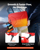 VEVOR metāla degvielas kanna, 20 l, degvielas kanna ar uzgali un ergonomisku rokturi, maksimālais plūsmas ātrums 6 l/min, hermētiska un korozijizturīga metāla degvielas tvertne automašīnām, motocikliem, ATV un UTV, sarkana