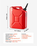 VEVOR metāla degvielas kanna, 20 l, degvielas kanna ar uzgali un ergonomisku rokturi, maksimālais plūsmas ātrums 6 l/min, hermētiska un korozijizturīga metāla degvielas tvertne automašīnām, motocikliem, ATV un UTV, sarkana