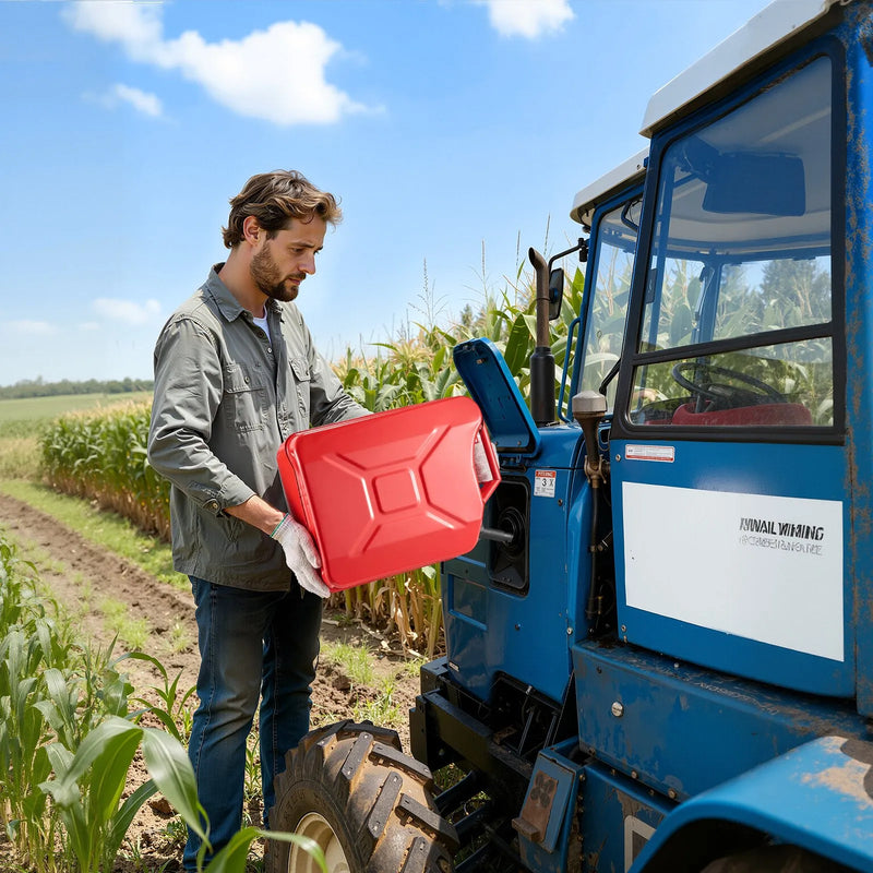 VEVOR metāla degvielas kanna 20 l ar uzpildes snīpi un ergonomisku rokturi, caurplūde līdz 6 l/min, hermētiska un korozijizturīga, piemērota automašīnām, motocikliem, ATV un UTV, sarkana, 2 gab.