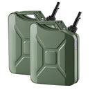 VEVOR metāla degvielas kanna 20 l ar uzgali un ergonomisku rokturi, maksimālā plūsma 6 l/min, hermētiska un korozijizturīga metāla degvielas tvertne vieglajām automašīnām, motocikliem, ATV un UTV, zaļa, 2 gab. komplekts