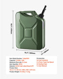 VEVOR metāla degvielas kanna 20 l ar uzgali un ergonomisku rokturi, maksimālā plūsma 6 l/min, hermētiska un korozijizturīga metāla degvielas tvertne vieglajām automašīnām, motocikliem, ATV un UTV, zaļa, 2 gab. komplekts