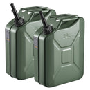 VEVOR metāla degvielas kanna 20 l ar uzgali un ergonomisku rokturi, maksimālā plūsma 6 l/min, hermētiska un korozijizturīga metāla degvielas tvertne vieglajām automašīnām, motocikliem, ATV un UTV, zaļa, 2 gab. komplekts