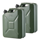 VEVOR metāla degvielas kanna 20 l ar uzgali un ergonomisku rokturi, maksimālā plūsma 6 l/min, hermētiska un korozijizturīga metāla degvielas tvertne vieglajām automašīnām, motocikliem, ATV un UTV, zaļa, 2 gab. komplekts