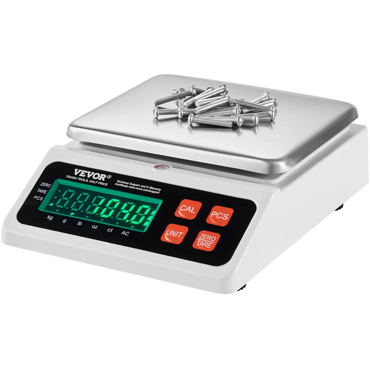 Industrial Digital Scales 10 kg x 0.1 g with LED Display, Units g/kg/lb/oz/ct, for Parts, Coins, Inventory, Kitchen and Jewellery Weighing
