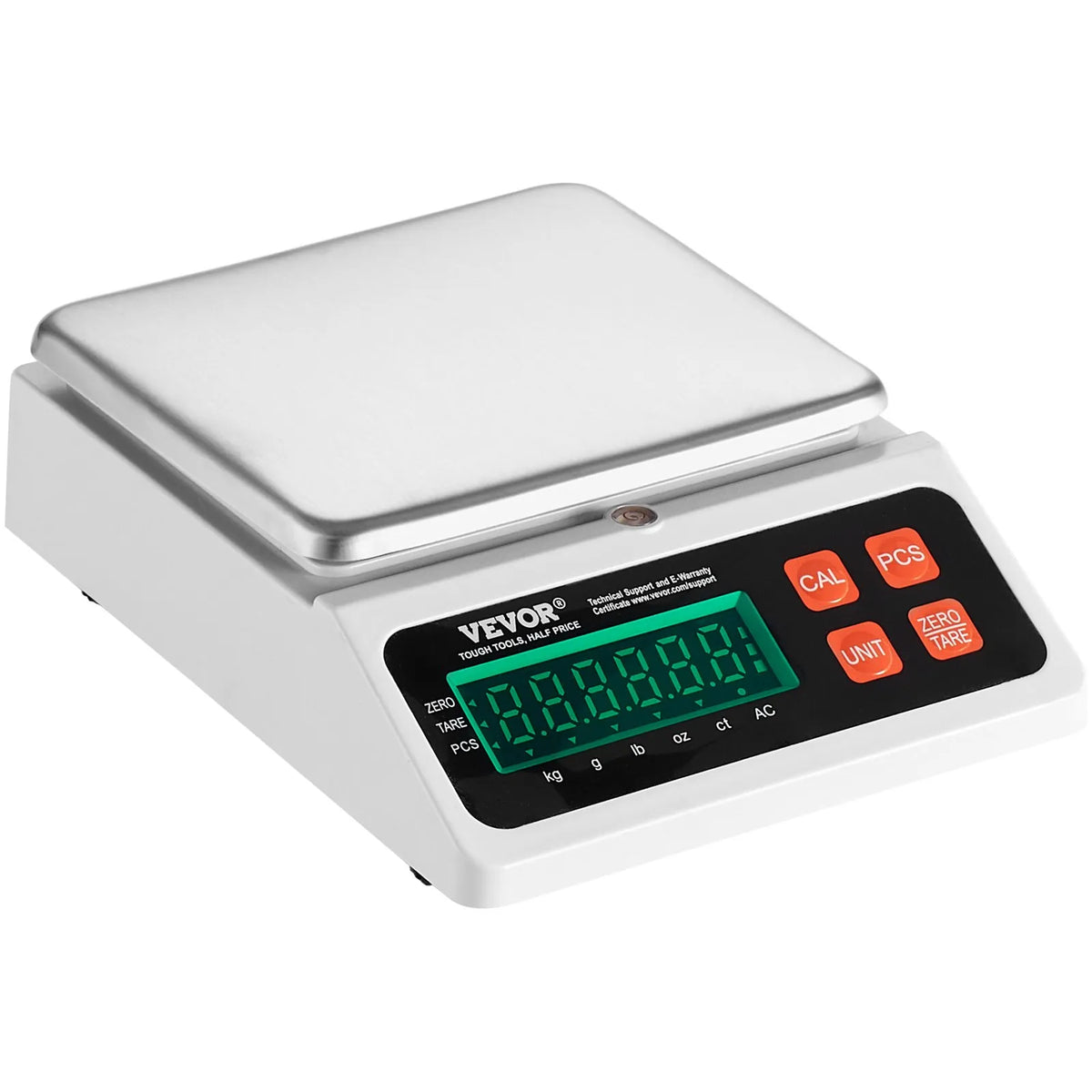Industrial Digital Scales 10 kg x 0.1 g with LED Display, Units g/kg/lb/oz/ct, for Parts, Coins, Inventory, Kitchen and Jewellery Weighing