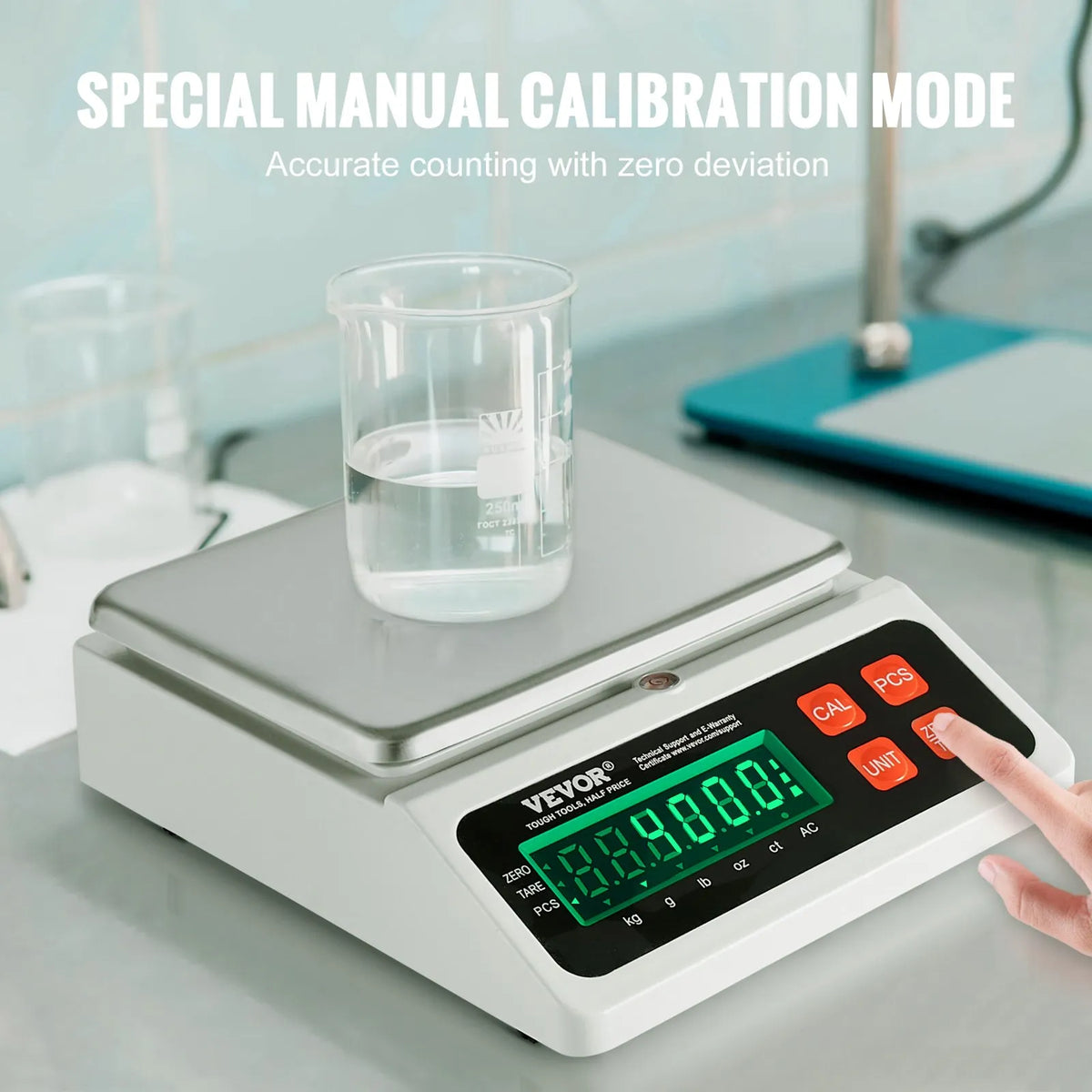 Industrial Digital Scales 10 kg x 0.1 g with LED Display, Units g/kg/lb/oz/ct, for Parts, Coins, Inventory, Kitchen and Jewellery Weighing