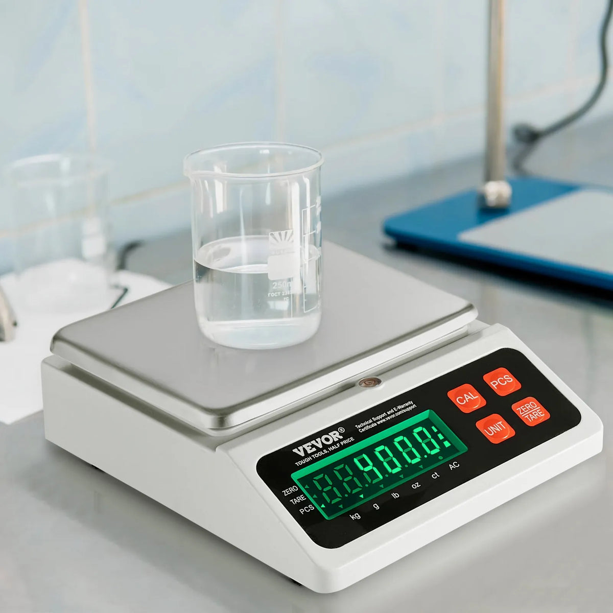Industrial Digital Scales 10 kg x 0.1 g with LED Display, Units g/kg/lb/oz/ct, for Parts, Coins, Inventory, Kitchen and Jewellery Weighing