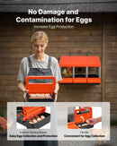 VEVOR vistas dējējkaste ar 3 nodalījumiem, 15–30 collu stabila un korozijizturīga metāla dēšanas kaste ar slīpiem dēšanas nodalījumiem, drenāžas atverēm un atpūtas platformu — piemērota dažādām vistu šķirnēm