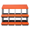 VEVOR 8 nodalījumu cinkota metāla dējējkaste ar slīpām ligzdām un ventilācijas atverēm, piemērota dažādām vistu šķirnēm (76–114 cm platuma diapazons)