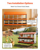 VEVOR vistas dēšanas ligzdas, 10 nodalījumi, ar balsta kājām, vienkārša olu savākšana, cinkots tērauds un augstas izturības plastmasa, ripojošās dēšanas ligzdas vistām un dējējvistām, oranžas