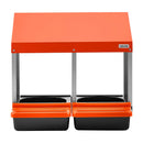 VEVOR vistu dēšanas ligzdas, 2 nodalījumi, ērta olu savākšana, stiprināšanai pie sienas, vienkārša montāža, cinkots tērauds un augstas izturības plastmasa, ripojošas ligzdas vistām dēšanai, oranžas