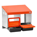 VEVOR vistu dēšanas ligzdas, 2 nodalījumi, ērta olu savākšana, stiprināšanai pie sienas, vienkārša montāža, cinkots tērauds un augstas izturības plastmasa, ripojošas ligzdas vistām dēšanai, oranžas