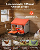 VEVOR vistu dēšanas ligzdas, 2 nodalījumi, ērta olu savākšana, stiprināšanai pie sienas, vienkārša montāža, cinkots tērauds un augstas izturības plastmasa, ripojošas ligzdas vistām dēšanai, oranžas