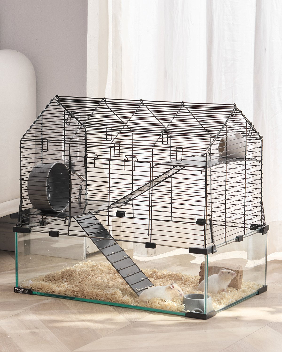VEVOR caurspīdīgs kāmju būris ar metāla rāmi un ventilāciju