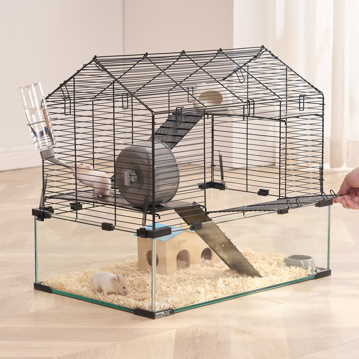 VEVOR caurspīdīgs kāmju būris ar metāla rāmi un ventilāciju