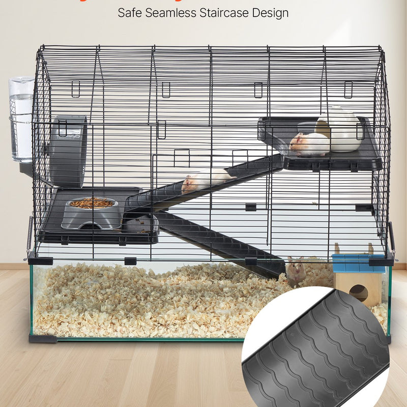 VEVOR metāla mazo grauzēju būris ar PVC pamatni, 75 cm