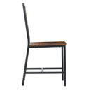 VEVOR 2 gab. ēdamistabas krēsli ar koka sēdvietu, metāla rāmi un atzveltni, viegli saliekami ādas sānu krēsli modernā lauku stila dizainā, valrieksta brūnā un melnā krāsā