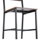 VEVOR 2 gab. ēdamistabas krēsli ar koka sēdvietu, metāla rāmi un atzveltni, viegli saliekami ādas sānu krēsli modernā lauku stila dizainā, valrieksta brūnā un melnā krāsā