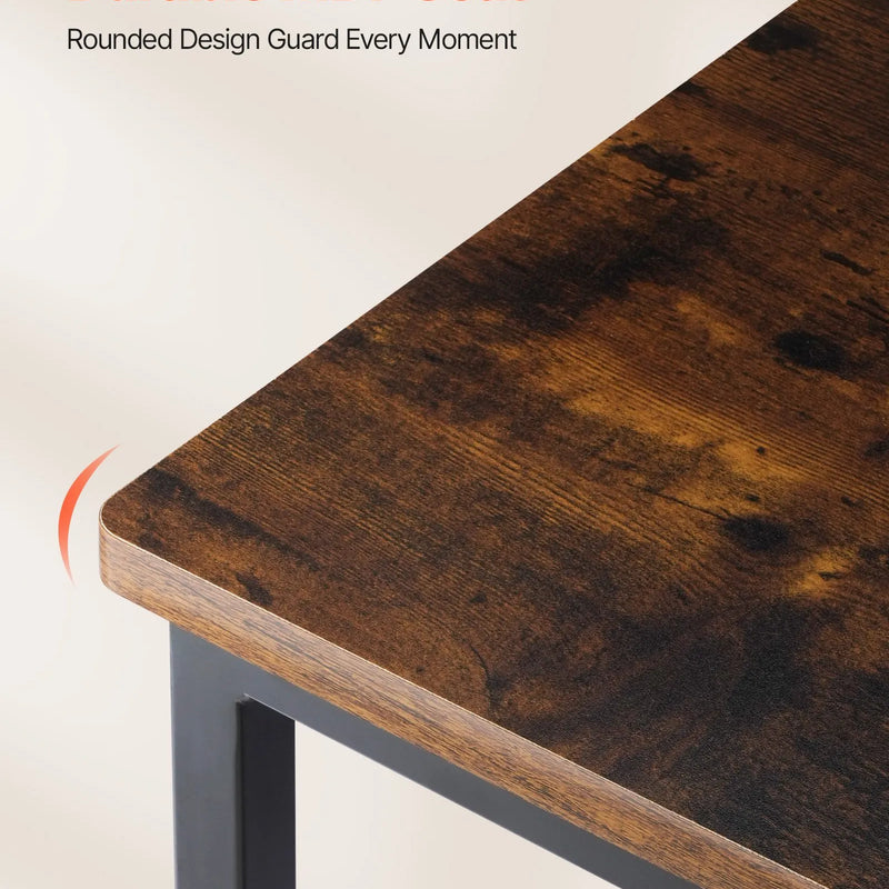 VEVOR 2 gab. ēdamistabas krēsli ar koka sēdvietu, metāla rāmi un atzveltni, viegli saliekami ādas sānu krēsli modernā lauku stila dizainā, valrieksta brūnā un melnā krāsā