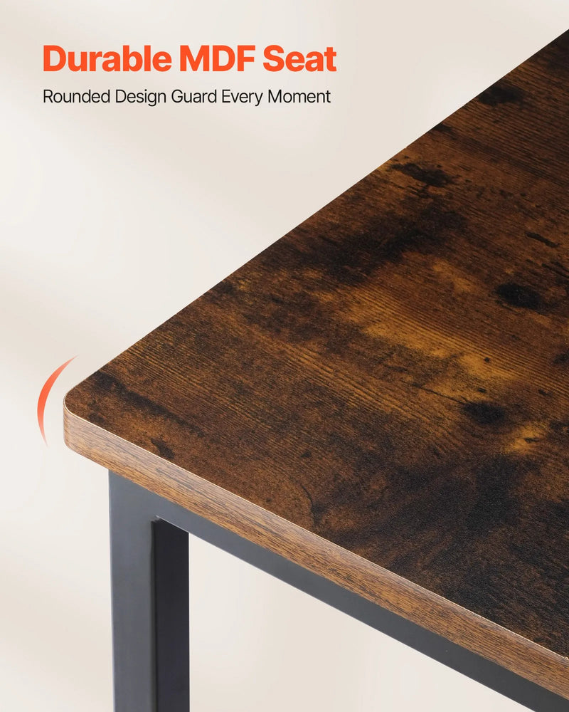 VEVOR 2 gab. ēdamistabas krēsli ar koka sēdvietu, metāla rāmi un atzveltni, viegli saliekami ādas sānu krēsli modernā lauku stila dizainā, valrieksta brūnā un melnā krāsā