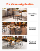 VEVOR 2 gab. ēdamistabas krēsli ar koka sēdvietu, metāla rāmi un atzveltni, viegli saliekami ādas sānu krēsli modernā lauku stila dizainā, valrieksta brūnā un melnā krāsā