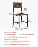 VEVOR 2 gab. ēdamistabas krēsli ar koka sēdvietu, metāla rāmi un atzveltni, viegli saliekami ādas sānu krēsli modernā lauku stila dizainā, valrieksta brūnā un melnā krāsā