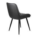 VEVOR 4 gab. mūsdienīgi auduma krēsli ar biezām sēdvietām un metāla kājām, melni