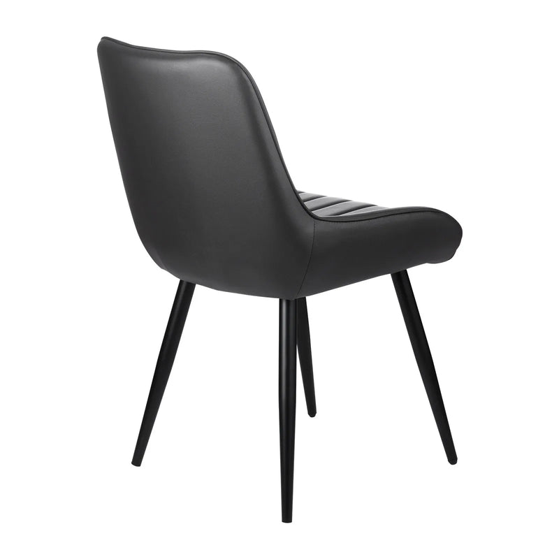 VEVOR 4 gab. mūsdienīgi auduma krēsli ar biezām sēdvietām un metāla kājām, melni