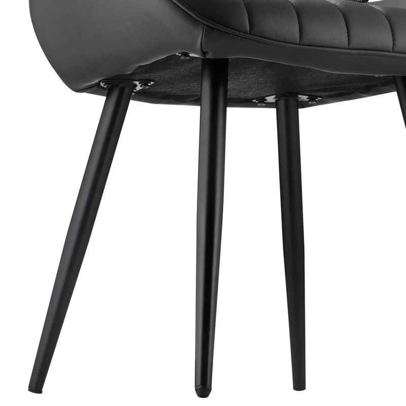 VEVOR 4 gab. mūsdienīgi auduma krēsli ar biezām sēdvietām un metāla kājām, melni