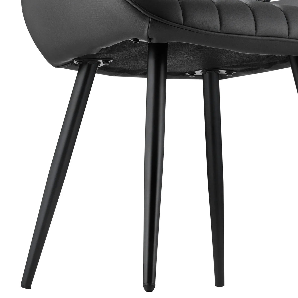 VEVOR 4 Pieces Modern Fabric Chairs with Thick Seats and Metal Legs, Black