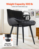 VEVOR 4 gab. mūsdienīgi auduma krēsli ar biezām sēdvietām un metāla kājām, melni