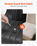 VEVOR 4 gab. mūsdienīgi auduma krēsli ar biezām sēdvietām un metāla kājām, melni