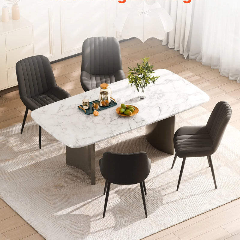 VEVOR 4 gab. mūsdienīgi auduma krēsli ar biezām sēdvietām un metāla kājām, melni