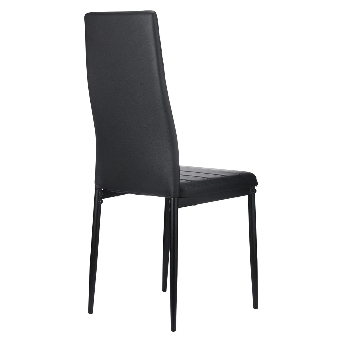 VEVOR 4 Modern Dining Chairs with Leather Upholstery, Thick Seat Cushions and Metal Legs, Black