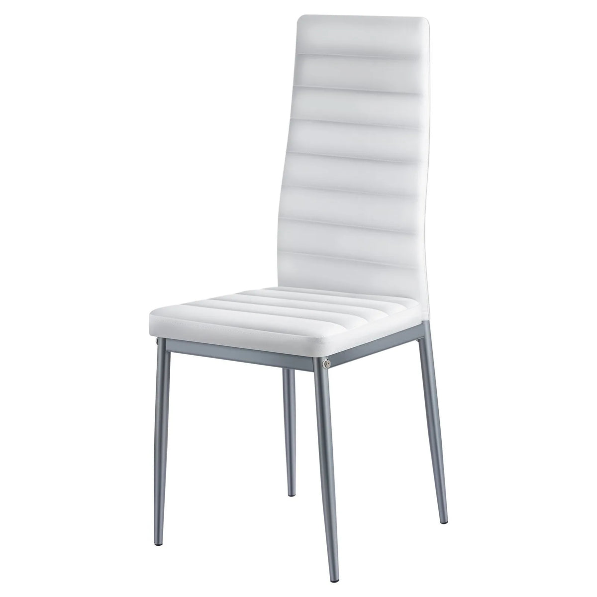VEVOR 6 Pieces Modern Dining Chairs with Leather Upholstery, Thick Seat Cushions and Metal Legs, White
