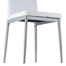 VEVOR 6 gab. mūsdienīgi ēdamistabas krēsli ar ādas apdari, biezām sēdvietas spilveniem un metāla kājām, balti