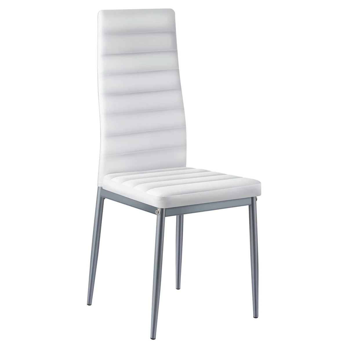 VEVOR 6 Pieces Modern Dining Chairs with Leather Upholstery, Thick Seat Cushions and Metal Legs, White