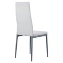 VEVOR 4 gab. mūsdienīgi ēdamistabas krēsli ar ādas apdari, biezām sēdvietas spilveniem un metāla kājām, balti